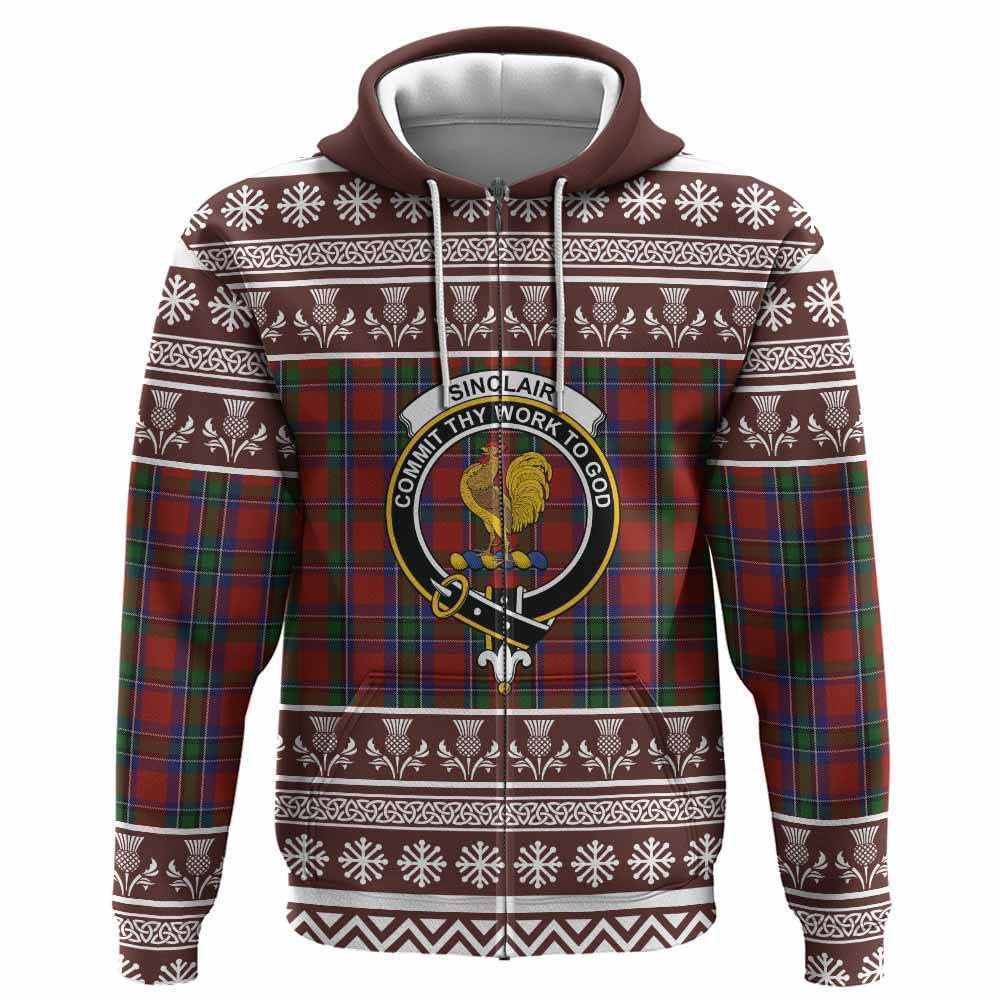 Sinclair Clan Tartan Christmas Hoodie with Family Crest - Tartan Vibes Clothing