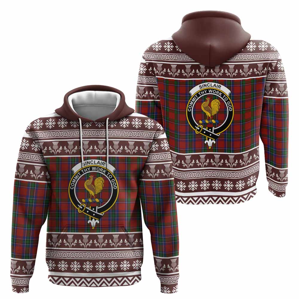 Sinclair Clan Tartan Christmas Hoodie with Family Crest - Tartan Vibes Clothing