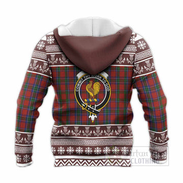 Sinclair Clan Tartan Christmas Knitted Hoodie with Family Crest