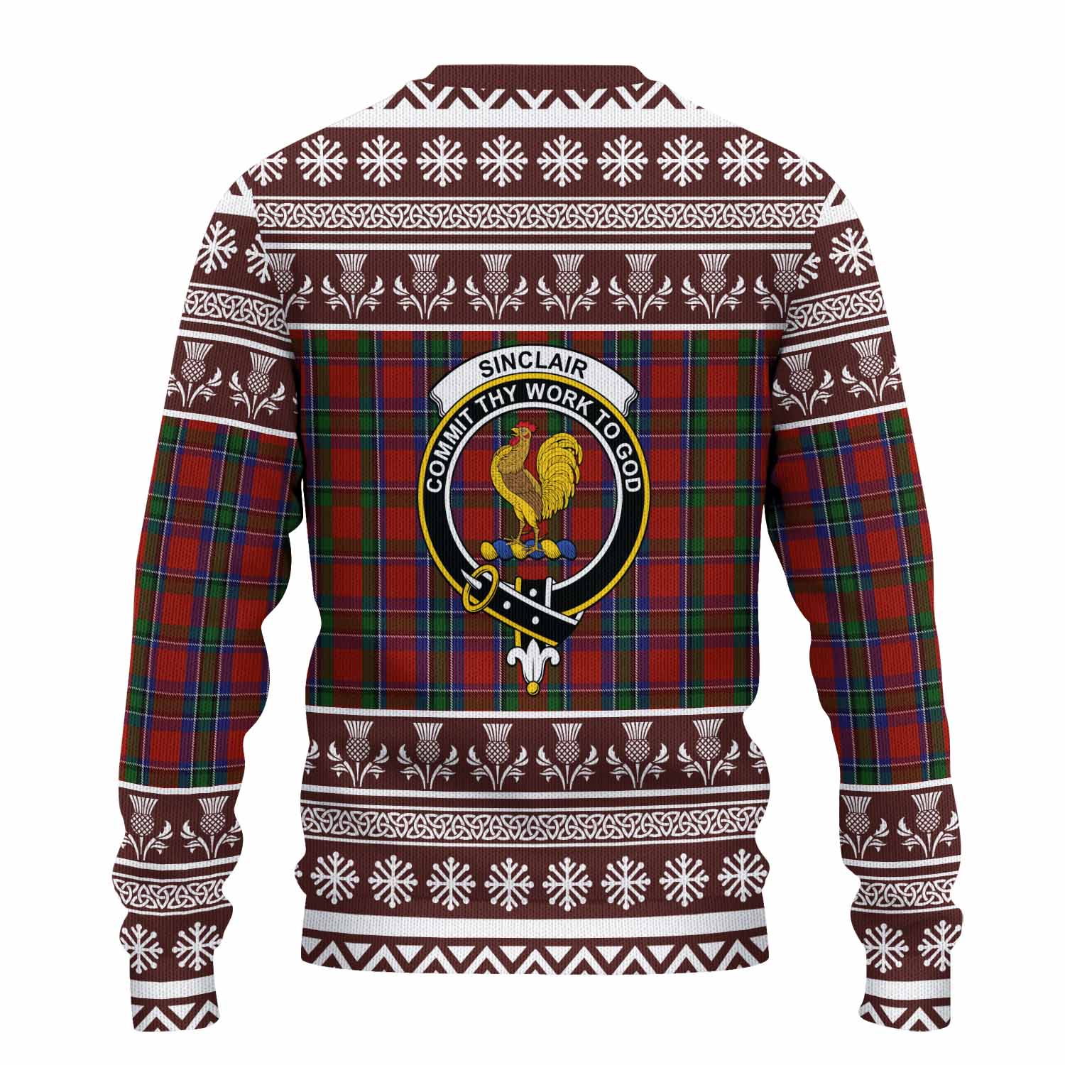 Sinclair Clan Tartan Christmas Ugly Sweater with Family Crest - Tartan Vibes Clothing