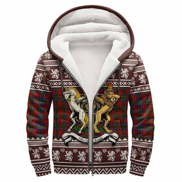 Sinclair Clan Tartan Crest Christmas Fleece Hoodie Coat of Arms Funny Style