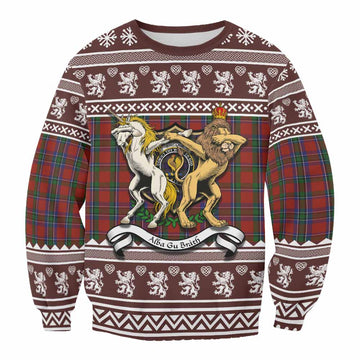 Sinclair Clan Tartan Crest Christmas Sweatshirt Coat of Arms Funny Style