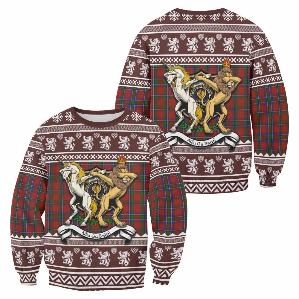 Sinclair Clan Tartan Crest Christmas Sweatshirt Coat of Arms Funny Style - Tartan Vibes Clothing