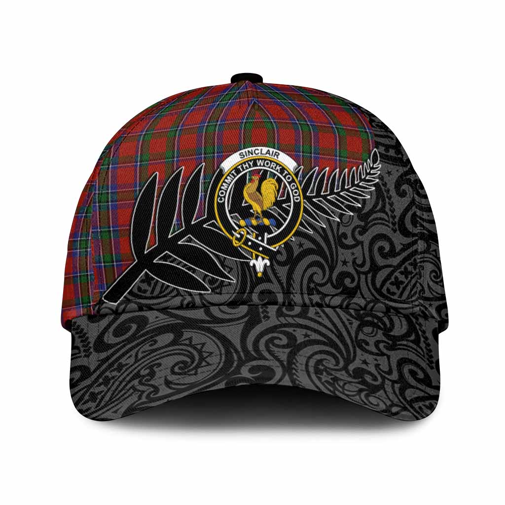 Sinclair Crest Tartan Classic Cap with New Zealand Silver Fern Half Style