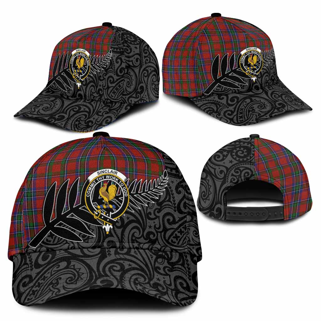 Sinclair Crest Tartan Classic Cap with New Zealand Silver Fern Half Style