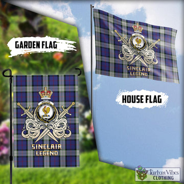 Sinclair Dress Tartan Flag with Clan Crest and the Golden Sword of Courageous Legacy
