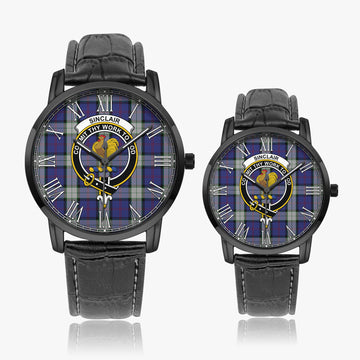 Sinclair Dress Tartan Family Crest Leather Strap Quartz Watch