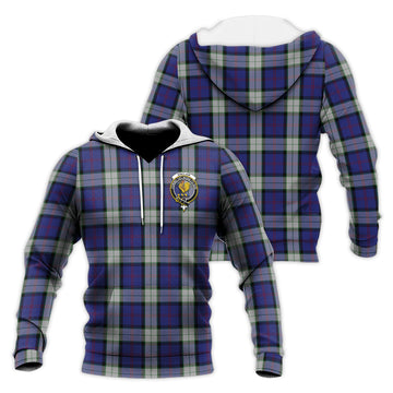 Sinclair Dress Tartan Knitted Hoodie with Family Crest