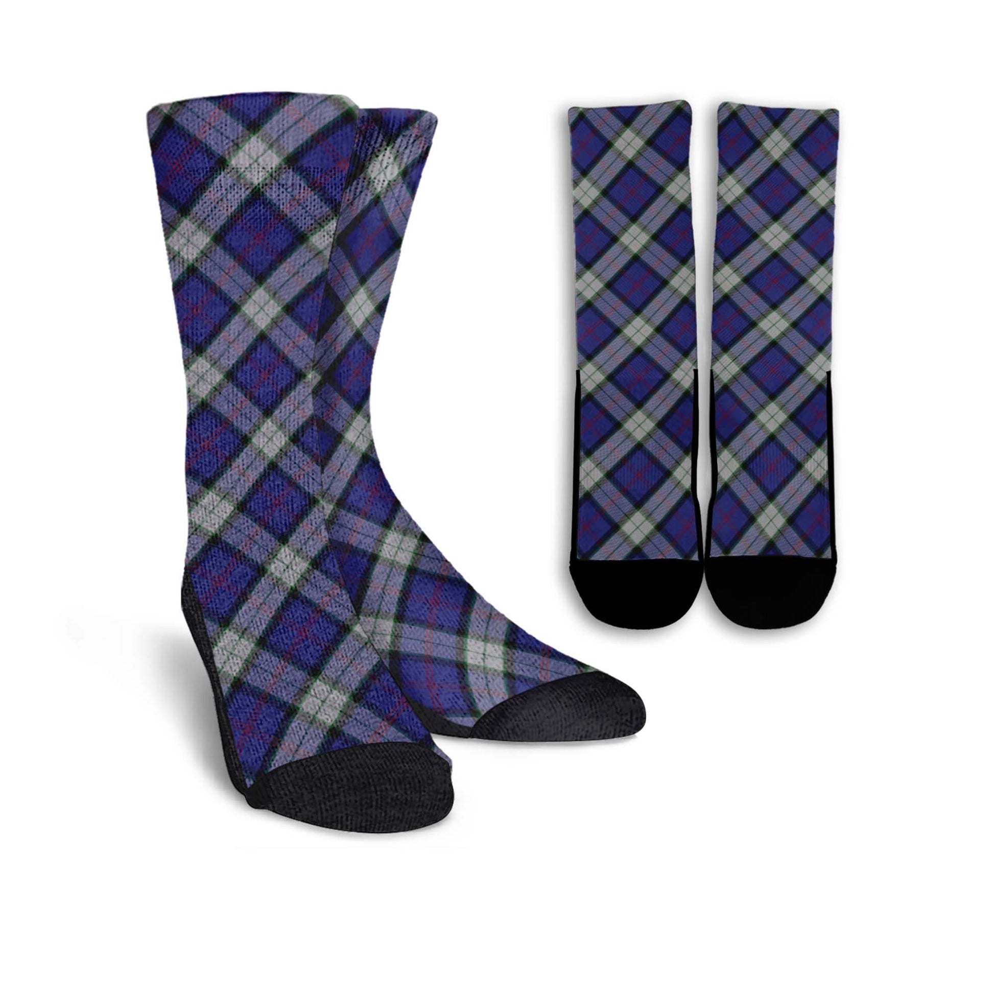Sinclair Dress Tartan Crew Socks Cross Tartan Style - Tartanvibesclothing