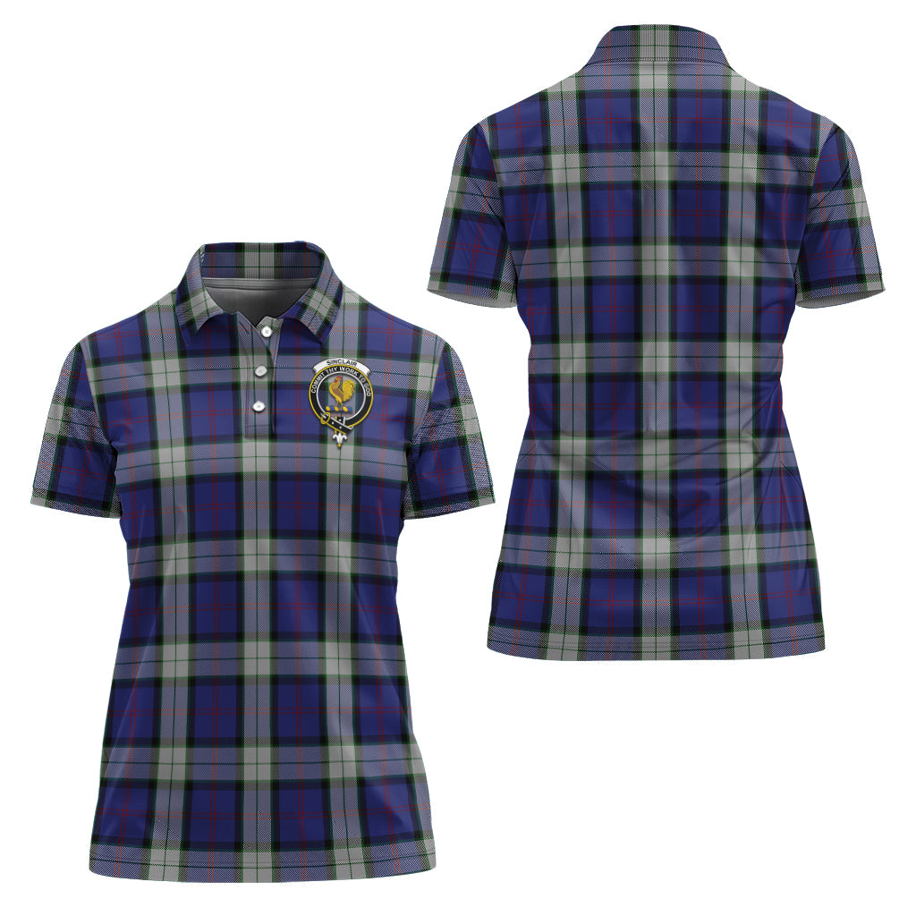sinclair-dress-tartan-polo-shirt-with-family-crest-for-women