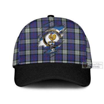 Sinclair Dress Tartan Classic Cap with Family Crest In Me Style