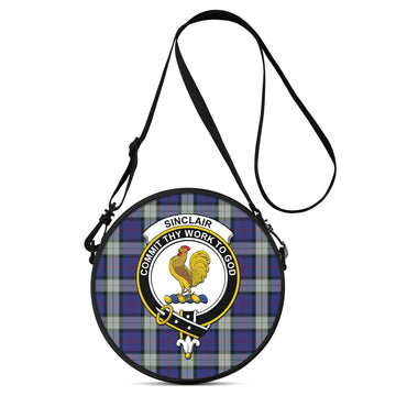 Sinclair Dress Tartan Round Satchel Bags with Family Crest
