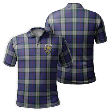 Sinclair Dress Tartan Men's Polo Shirt with Family Crest