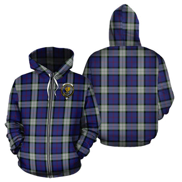 Sinclair Dress Tartan Hoodie with Family Crest