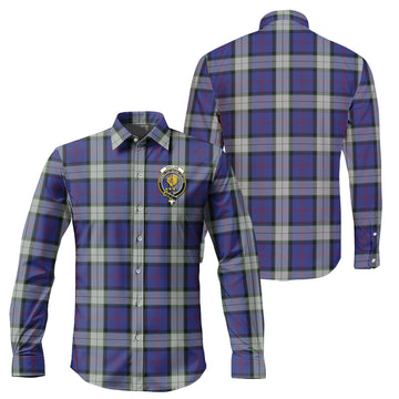 Sinclair Dress Tartan Long Sleeve Button Up Shirt with Family Crest