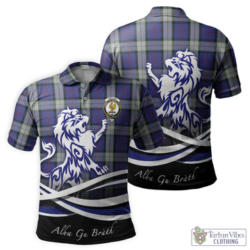 Sinclair Dress Tartan Polo Shirt with Alba Gu Brath Regal Lion Emblem