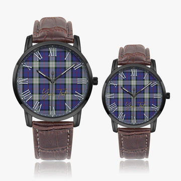 Sinclair Dress Tartan Personalized Your Text Leather Trap Quartz Watch