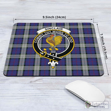 Sinclair Dress Tartan Mouse Pad with Family Crest