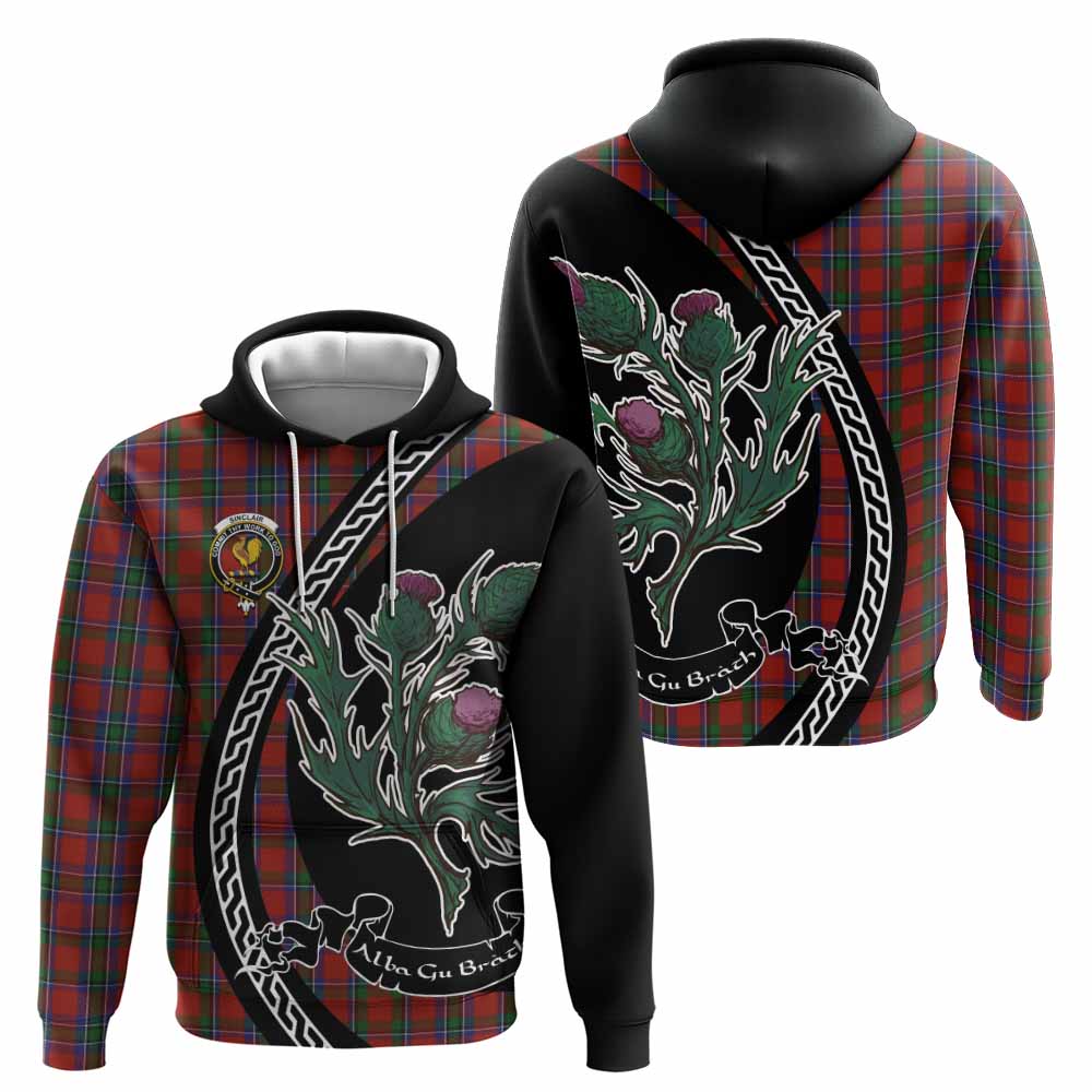 Sinclair Family Crest Tartan Hoodie Alba Thistle Inspired - Tartan Vibes Clothing