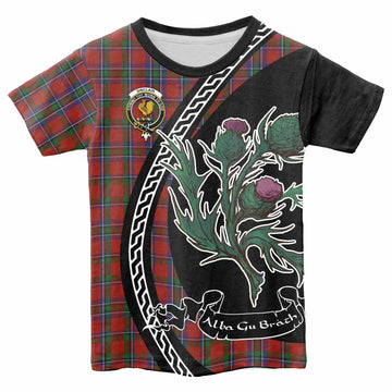 Sinclair Family Crest Tartan Kid T-shirt Alba Thistle Inspired - Tartan Vibes Clothing