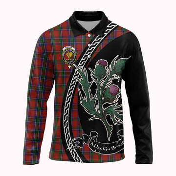 Sinclair Family Crest Tartan Long Sleeve Polo Shirt Alba Thistle Inspired