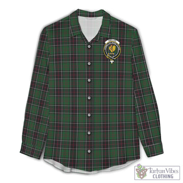 Sinclair Hunting Tartan Womens Casual Shirt with Family Crest