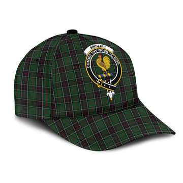 Sinclair Hunting Tartan Classic Cap with Family Crest