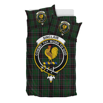 Sinclair Hunting Tartan Bedding Set with Family Crest