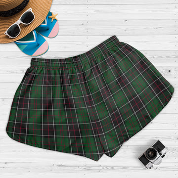 Sinclair Hunting Tartan Womens Shorts with Family Crest