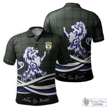 Sinclair Hunting Tartan Polo Shirt with Alba Gu Brath Regal Lion Emblem