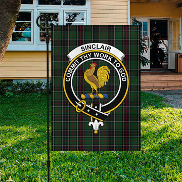 Sinclair Hunting Tartan Flag with Family Crest