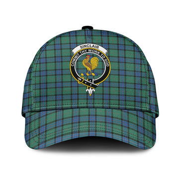 Sinclair Hunting Ancient Tartan Classic Cap with Family Crest