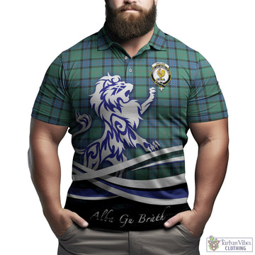 Sinclair Hunting Ancient Tartan Polo Shirt with Alba Gu Brath Regal Lion Emblem
