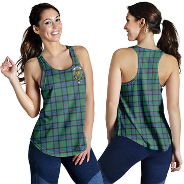 Sinclair Hunting Ancient Tartan Women Racerback Tanks with Family Crest