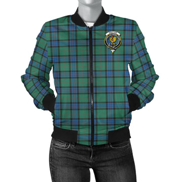Sinclair Hunting Ancient Tartan Bomber Jacket with Family Crest