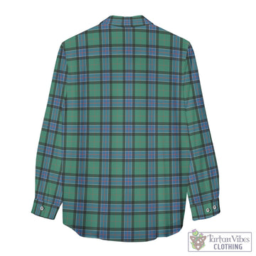 Sinclair Hunting Ancient Tartan Womens Casual Shirt with Family Crest