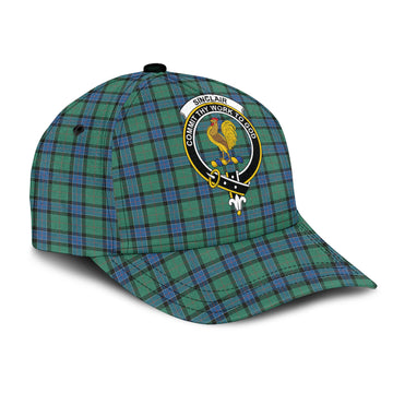 Sinclair Hunting Ancient Tartan Classic Cap with Family Crest