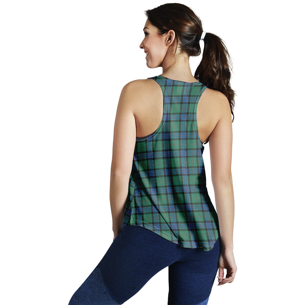 sinclair-hunting-ancient-tartan-women-racerback-tanks-with-family-crest