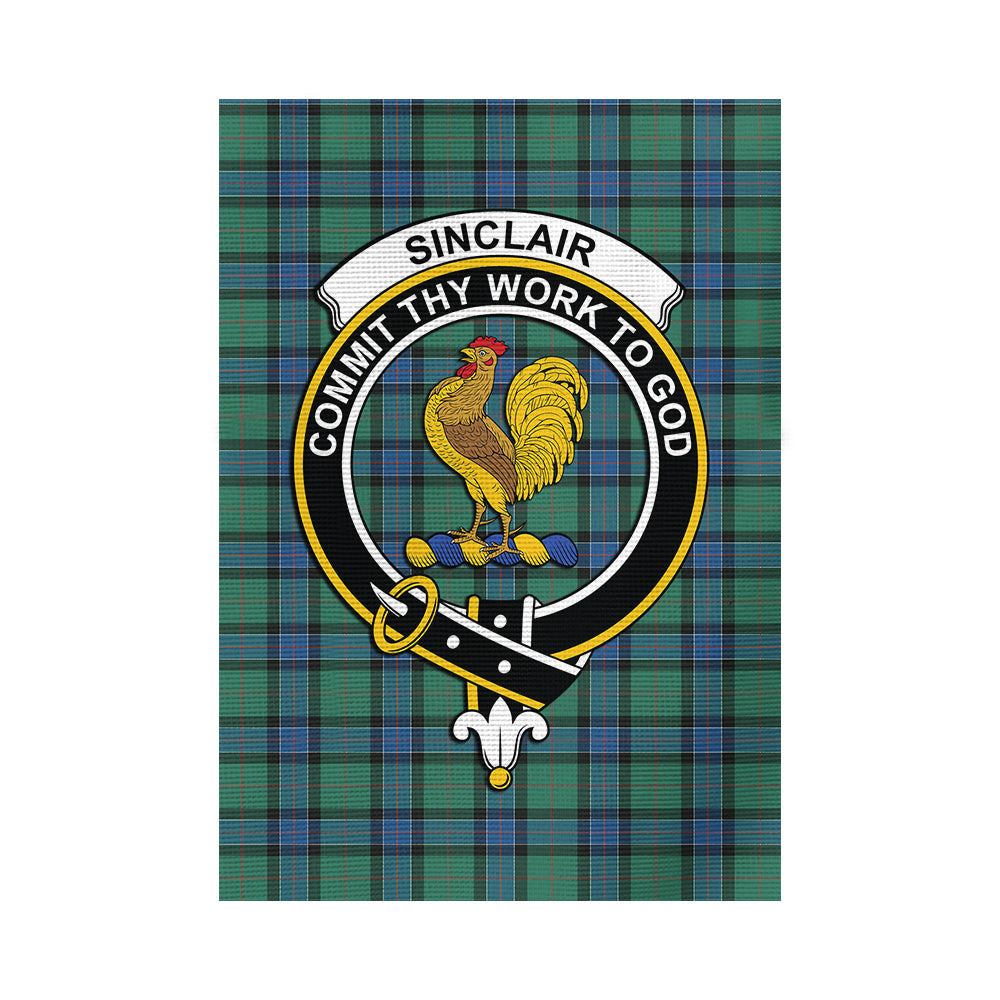 sinclair-hunting-ancient-tartan-flag-with-family-crest