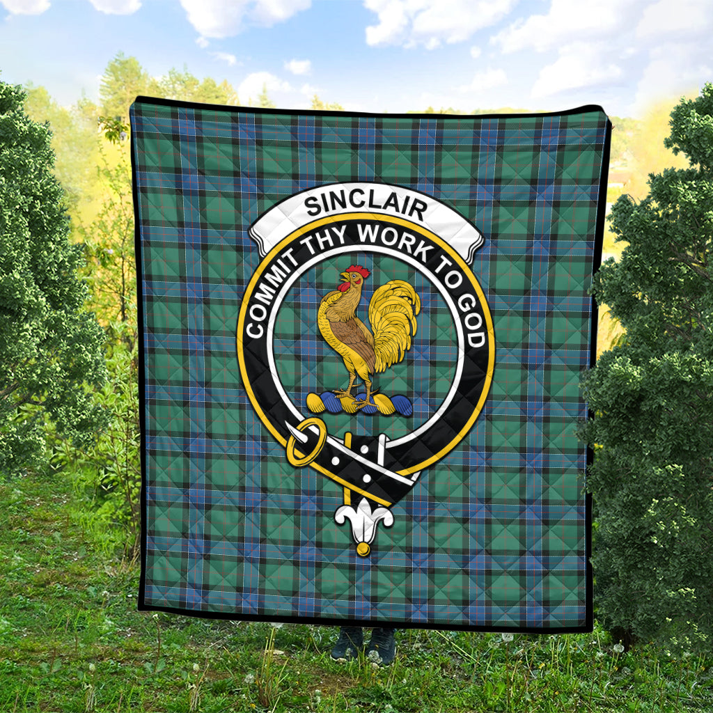 sinclair-hunting-ancient-tartan-quilt-with-family-crest