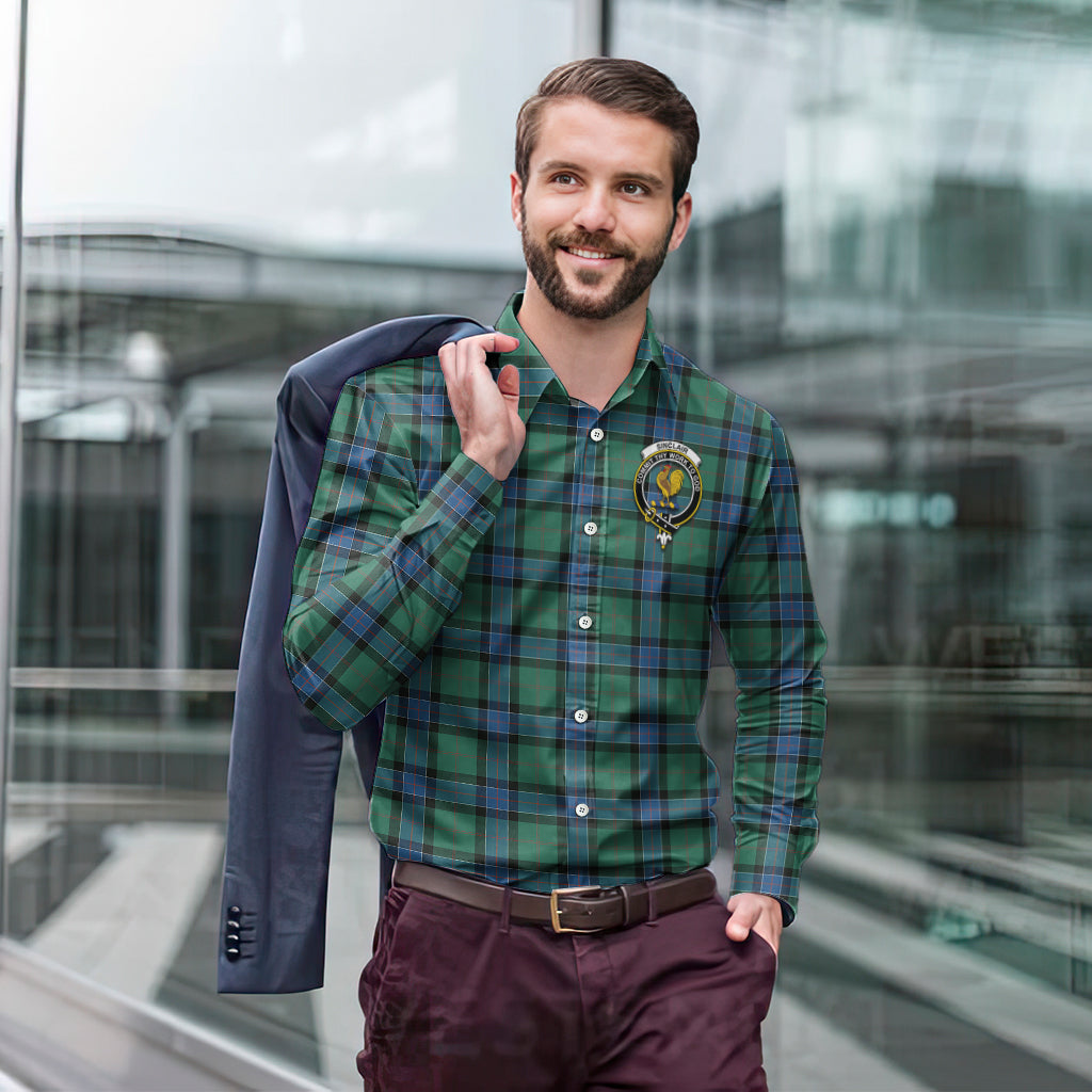 sinclair-hunting-ancient-tartan-long-sleeve-button-up-shirt-with-family-crest