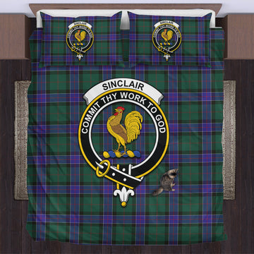 Sinclair Hunting Modern Tartan Bedding Set with Family Crest
