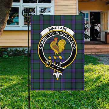 Sinclair Hunting Modern Tartan Flag with Family Crest