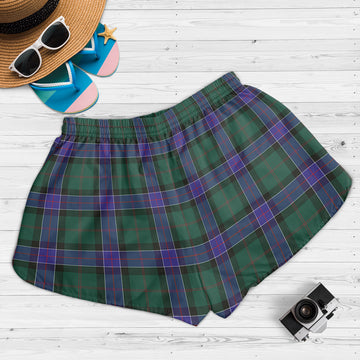 Sinclair Hunting Modern Tartan Womens Shorts with Family Crest