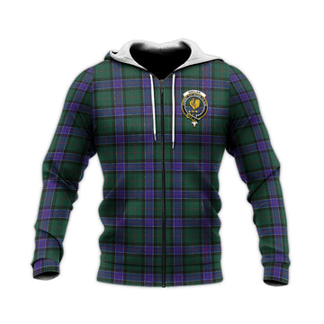 Sinclair Hunting Modern Tartan Knitted Hoodie with Family Crest