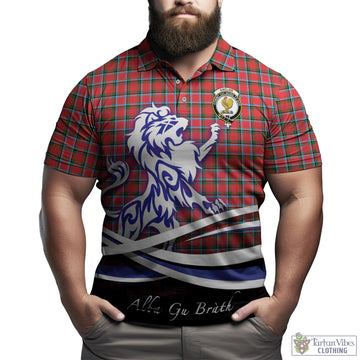 Sinclair Modern Tartan Polo Shirt with Alba Gu Brath Regal Lion Emblem