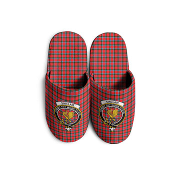 Sinclair Modern Tartan Home Slippers with Family Crest