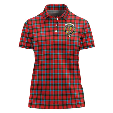 Sinclair Modern Tartan Polo Shirt with Family Crest For Women