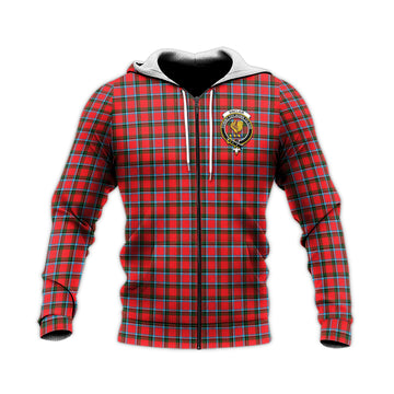 Sinclair Modern Tartan Knitted Hoodie with Family Crest