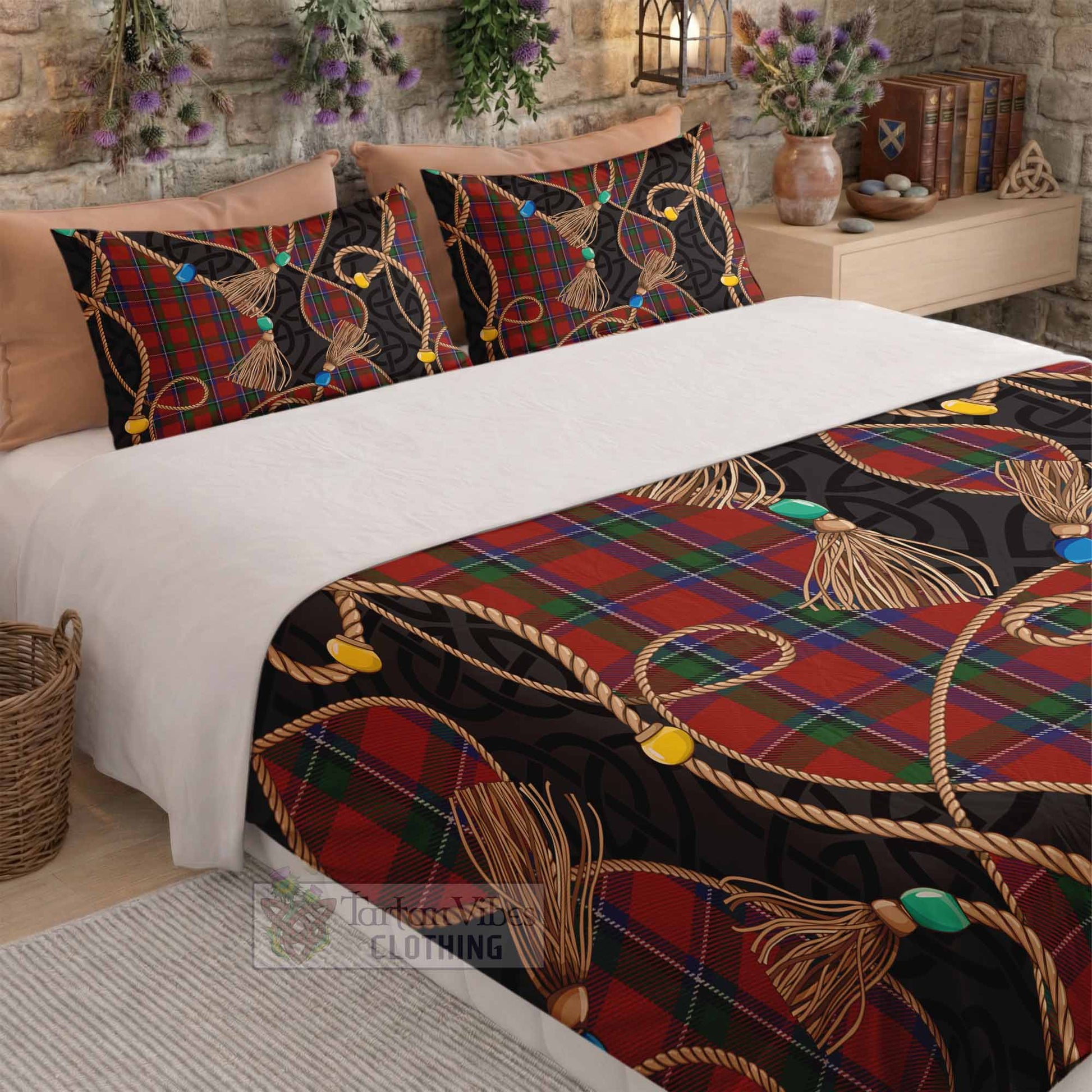Sinclair Scottish Tartan Twisted Ropes Stylized Bedding Set